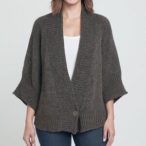 NWT Soft Surroundings S / M draped wrap style Chiang Mai sweater button closure